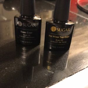 gel top and base coat with white and purple